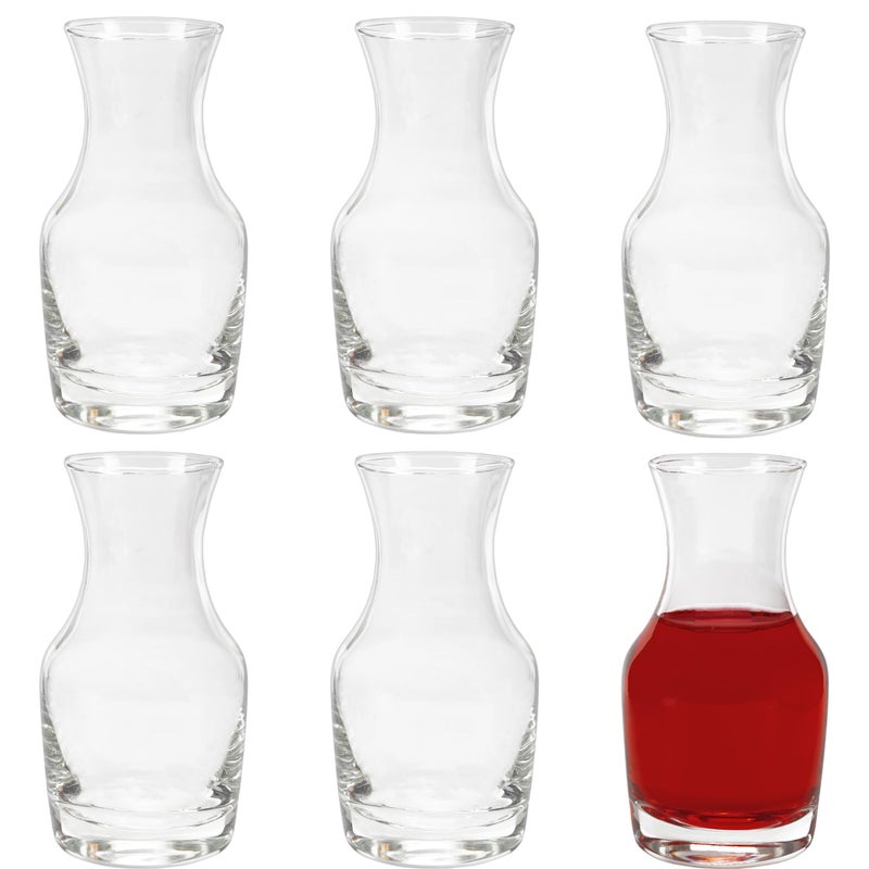 Cornucopia Brands Individual Wine Carafes (6-Pack); Small 6.5oz Single-Serving Personal Mini Size Wine Decanters - Image 1